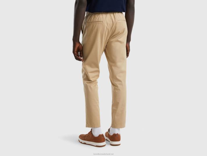 vrouwen Benetton slim fit joggingbroek met trekkoord beige 4R621448