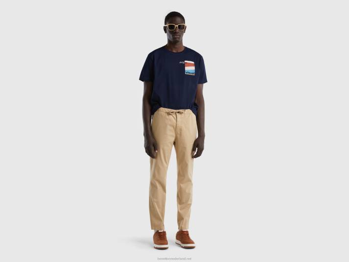 vrouwen Benetton slim fit joggingbroek met trekkoord beige 4R621448