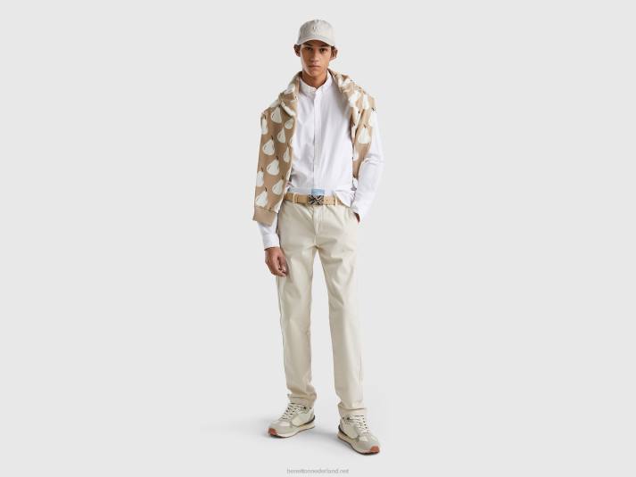 vrouwen Benetton slimfit chino van stretchkatoen beige 4R621445