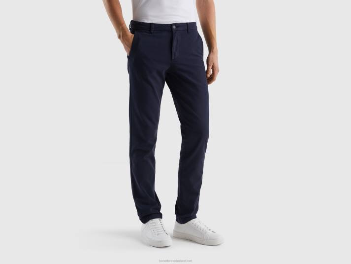 vrouwen Benetton slimfit chino van stretchkatoen donkerblauw 4R621438