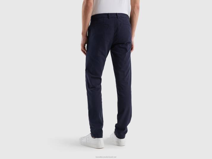 vrouwen Benetton slimfit chino van stretchkatoen donkerblauw 4R624611