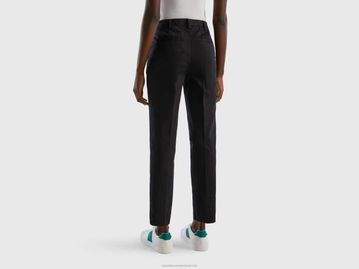 vrouwen Benetton zwarte slim fit katoenen chino zwart 4R624100