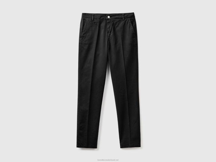 vrouwen Benetton zwarte slim fit katoenen chino zwart 4R624100