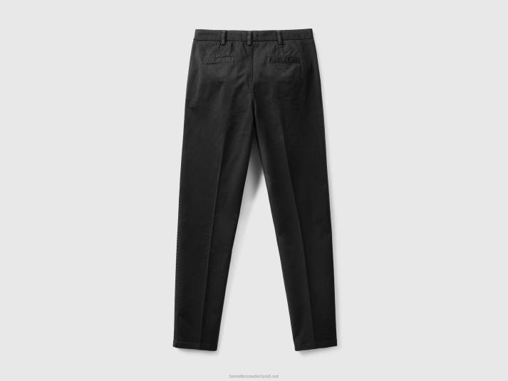 vrouwen Benetton zwarte slim fit katoenen chino zwart 4R624100