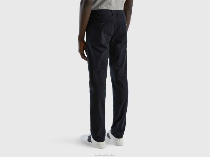 vrouwen Benetton zwarte slimfit chino zwart 4R621468