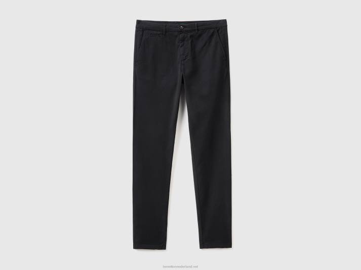 vrouwen Benetton zwarte slimfit chino zwart 4R621468