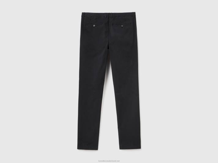 vrouwen Benetton zwarte slimfit chino zwart 4R621468