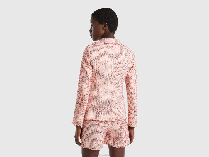 vrouwen Benetton Double-breasted blazer van tweed roze 4R623719