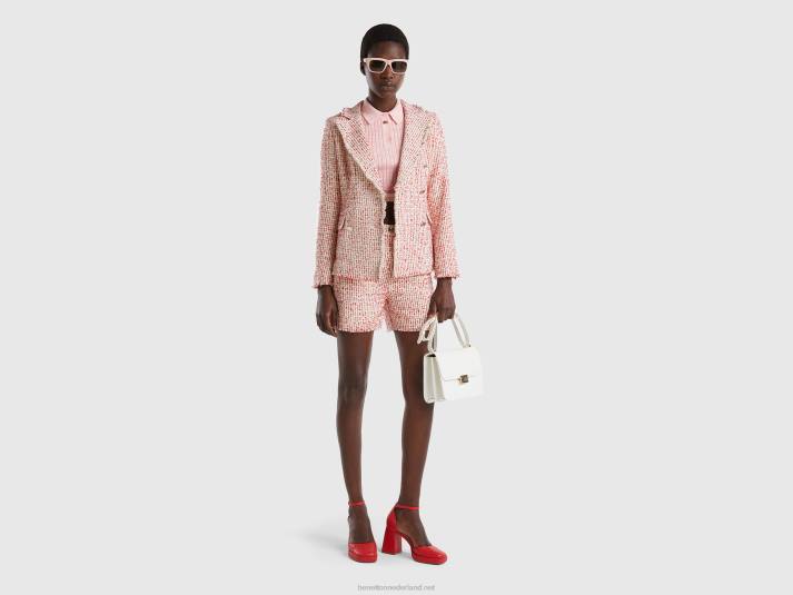vrouwen Benetton Double-breasted blazer van tweed roze 4R623719