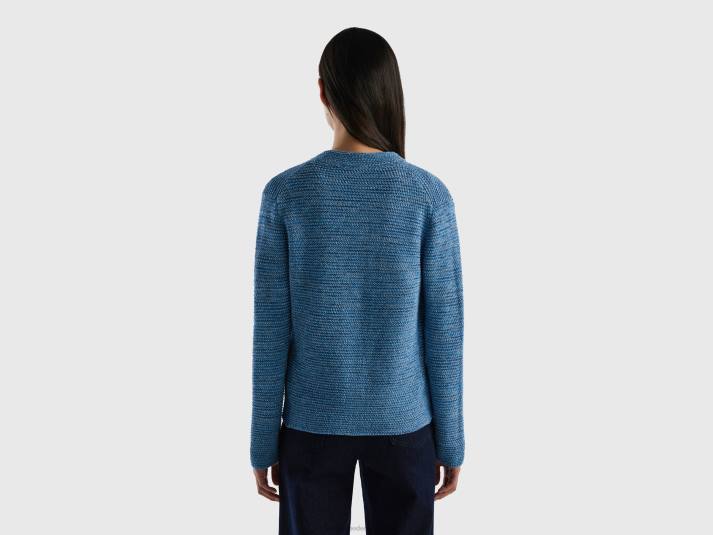 vrouwen Benetton Gebreid jack van 100% katoen lichtblauw 4R62187