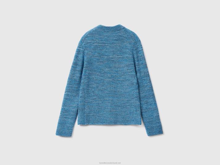vrouwen Benetton Gebreid jack van 100% katoen lichtblauw 4R623628