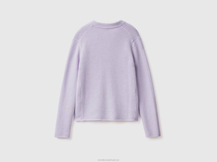 vrouwen Benetton Gebreid jack van 100% katoen lila 4R623581