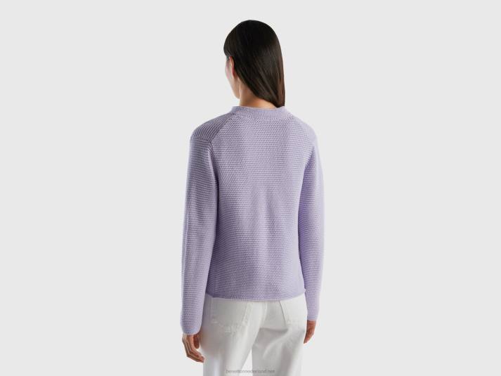 vrouwen Benetton Gebreid jack van 100% katoen lila 4R626