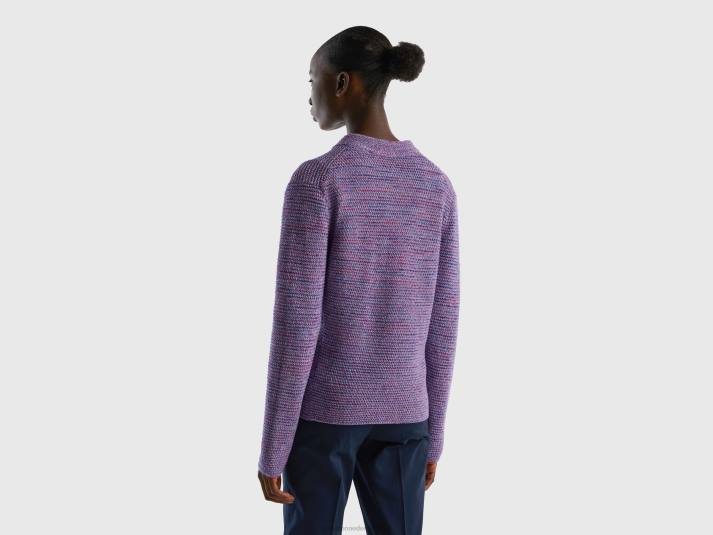 vrouwen Benetton Gebreid jack van 100% katoen paars 4R623583