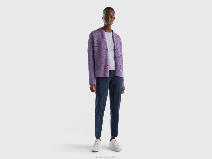 vrouwen Benetton Gebreid jack van 100% katoen paars 4R623583
