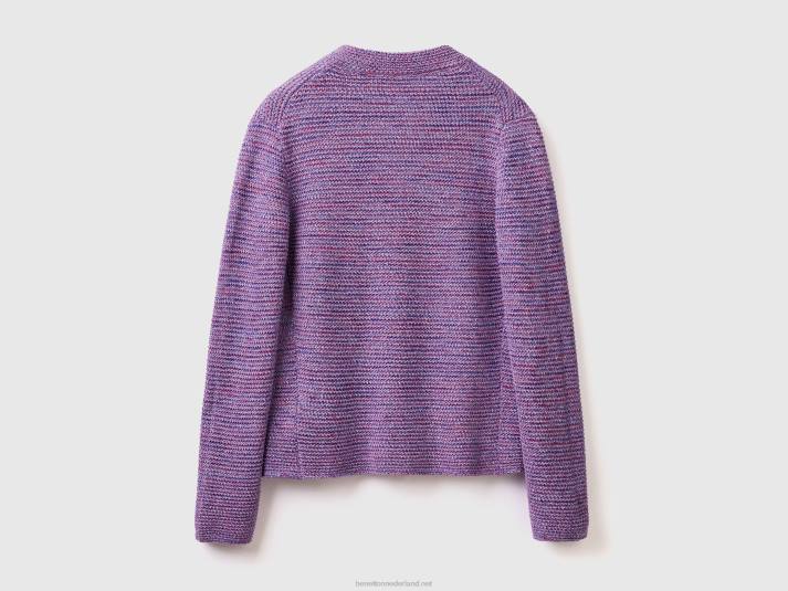 vrouwen Benetton Gebreid jack van 100% katoen paars 4R623583