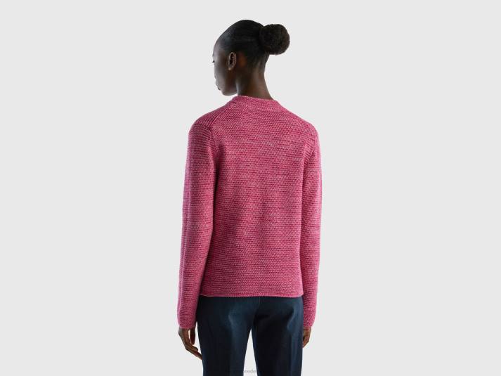 vrouwen Benetton Gebreid jack van 100% katoen roze 4R623555