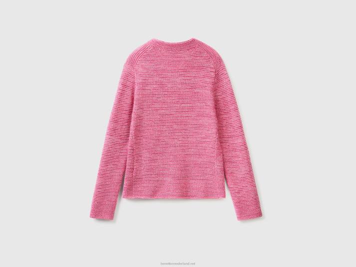 vrouwen Benetton Gebreid jack van 100% katoen roze 4R623555