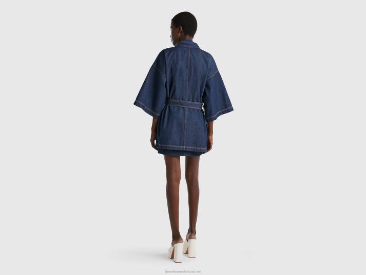 vrouwen Benetton chambray kimono jack donkerblauw 4R62265