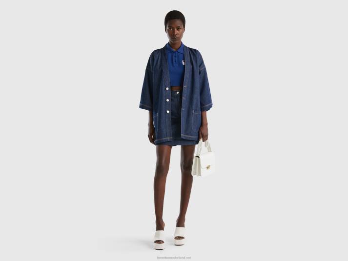 vrouwen Benetton chambray kimono jack donkerblauw 4R62265