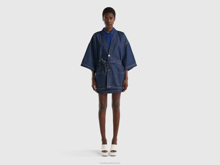 vrouwen Benetton chambray kimono jack donkerblauw 4R623723