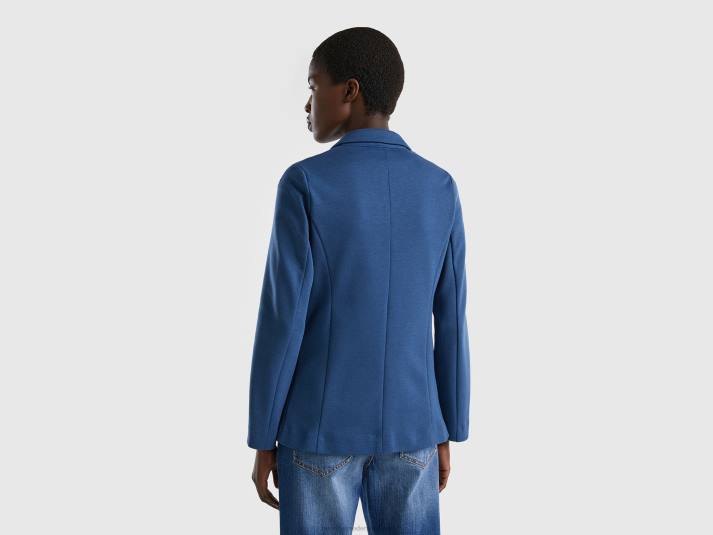 vrouwen Benetton getailleerde blazer met zakken blauw 4R62245