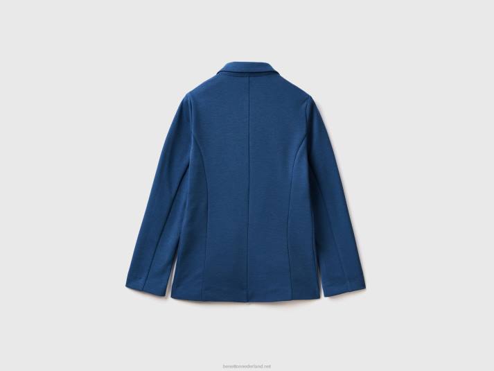 vrouwen Benetton getailleerde blazer met zakken blauw 4R62245