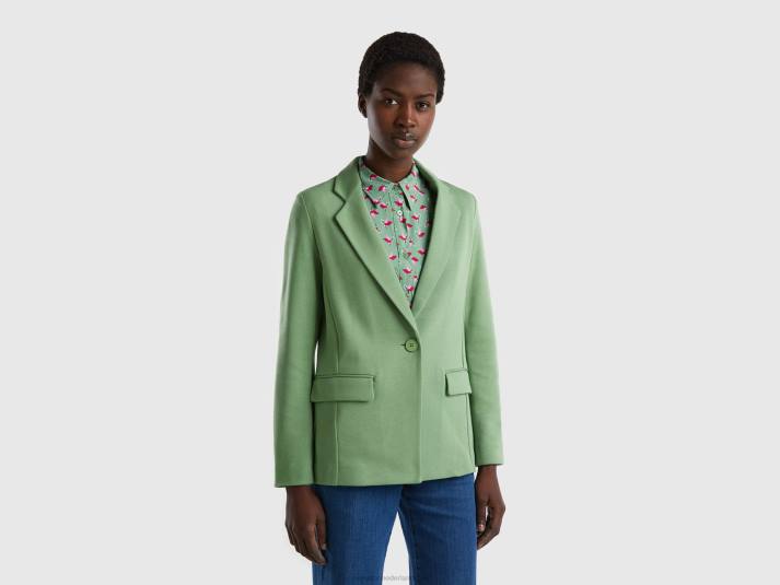 vrouwen Benetton getailleerde blazer met zakken groente 4R62274