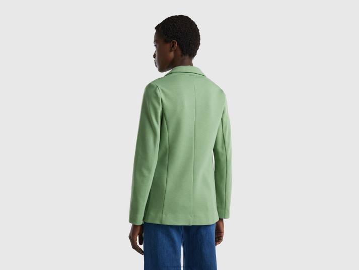 vrouwen Benetton getailleerde blazer met zakken groente 4R62274