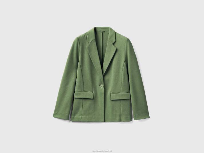 vrouwen Benetton getailleerde blazer met zakken groente 4R623748