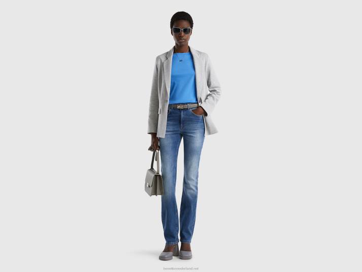 vrouwen Benetton getailleerde blazer met zakken lichtgrijs 4R623752