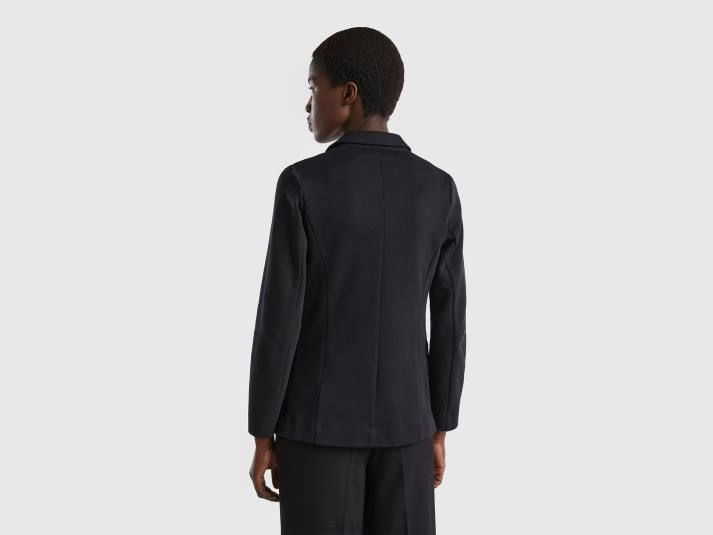 vrouwen Benetton getailleerde blazer met zakken zwart 4R62275