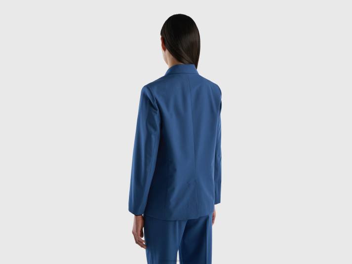 vrouwen Benetton gevoerde zwierige blazer blauw 4R62261