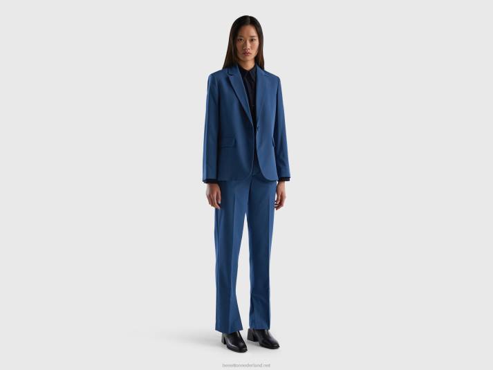 vrouwen Benetton gevoerde zwierige blazer blauw 4R62261