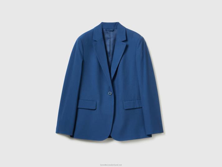 vrouwen Benetton gevoerde zwierige blazer blauw 4R62261
