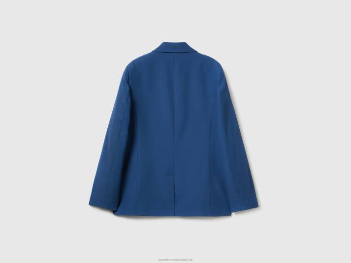 vrouwen Benetton gevoerde zwierige blazer blauw 4R623721