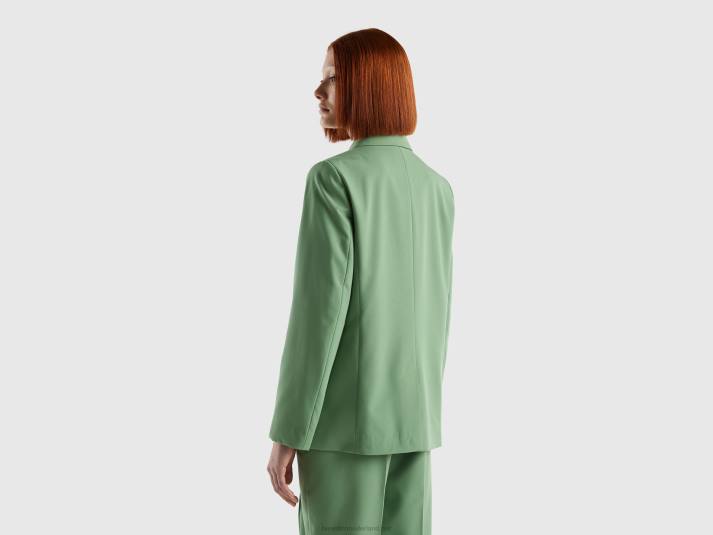 vrouwen Benetton gevoerde zwierige blazer groente 4R62242