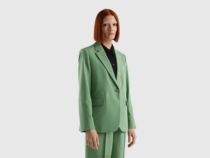 vrouwen Benetton gevoerde zwierige blazer groente 4R623735