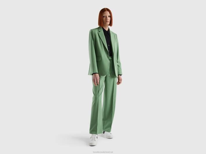 vrouwen Benetton gevoerde zwierige blazer groente 4R623735