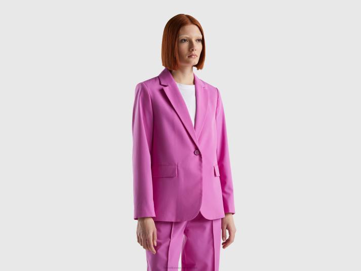 vrouwen Benetton gevoerde zwierige blazer roze 4R62250