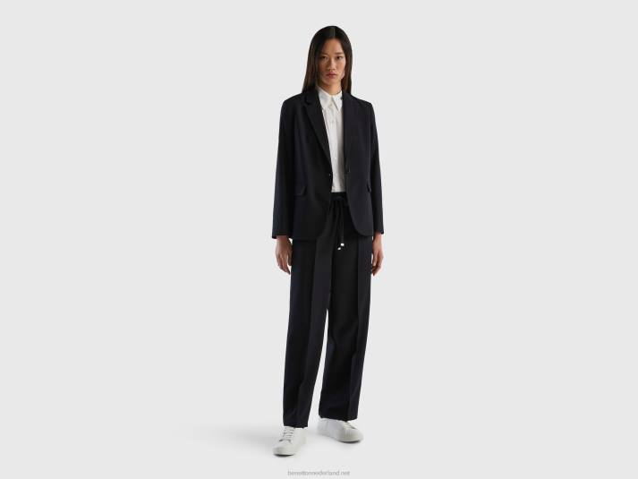 vrouwen Benetton gevoerde zwierige blazer zwart 4R62260