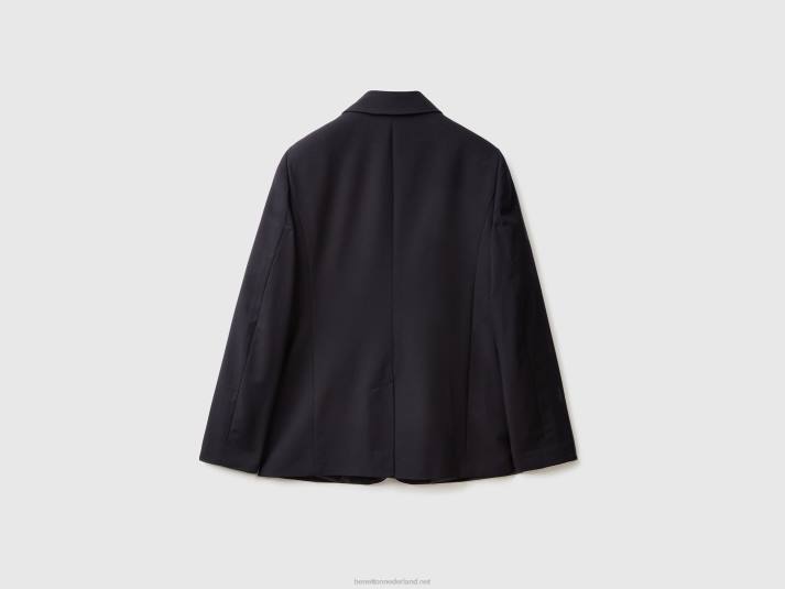 vrouwen Benetton gevoerde zwierige blazer zwart 4R623720