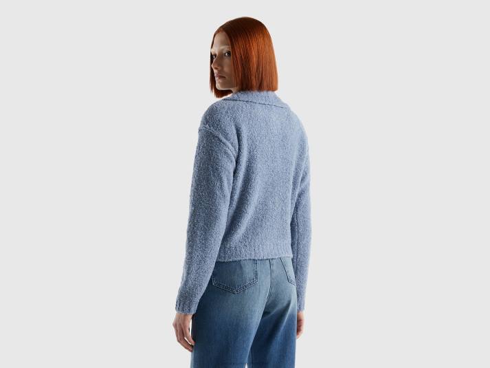 vrouwen Benetton jasje van bouclégaren maagdenpalm 4R62263