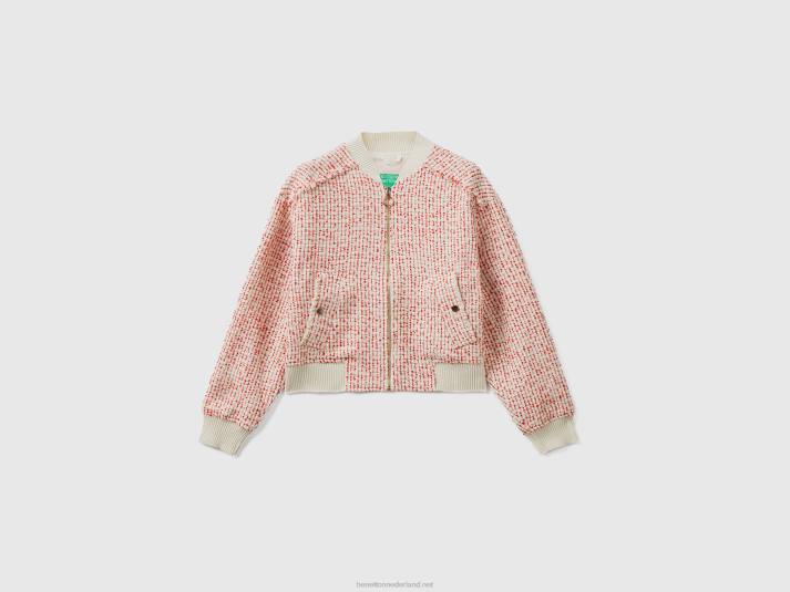 vrouwen Benetton bommenwerper in tweed rood 4R62255
