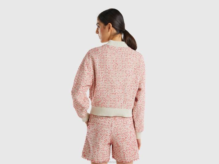 vrouwen Benetton bommenwerper in tweed rood 4R623731