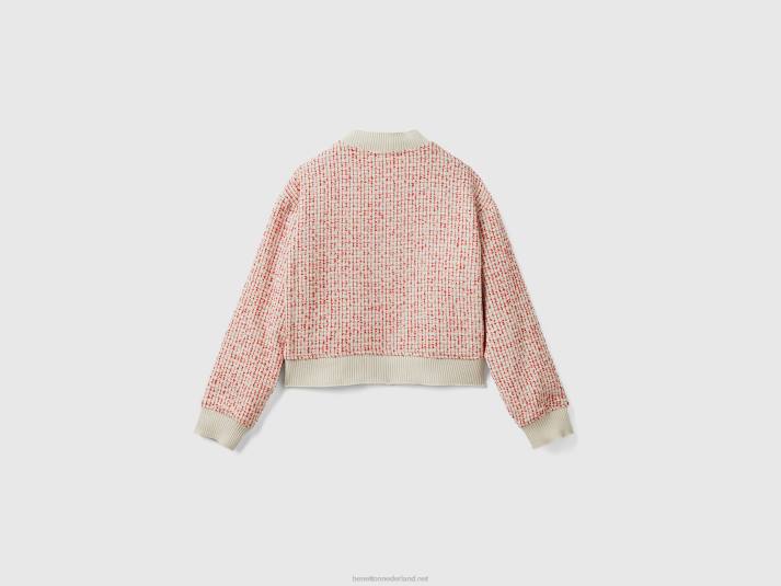 vrouwen Benetton bommenwerper in tweed rood 4R623731