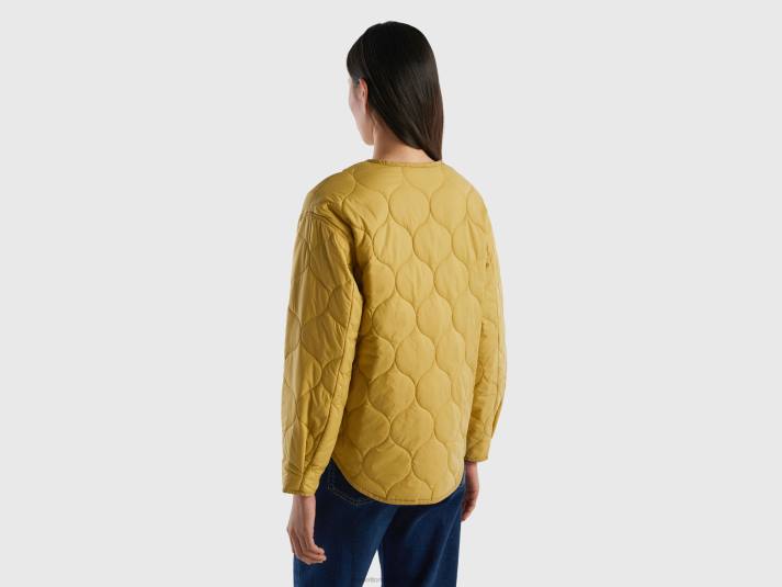 vrouwen Benetton gewatteerd jack van gerecyclede watten mosterd 4R623711