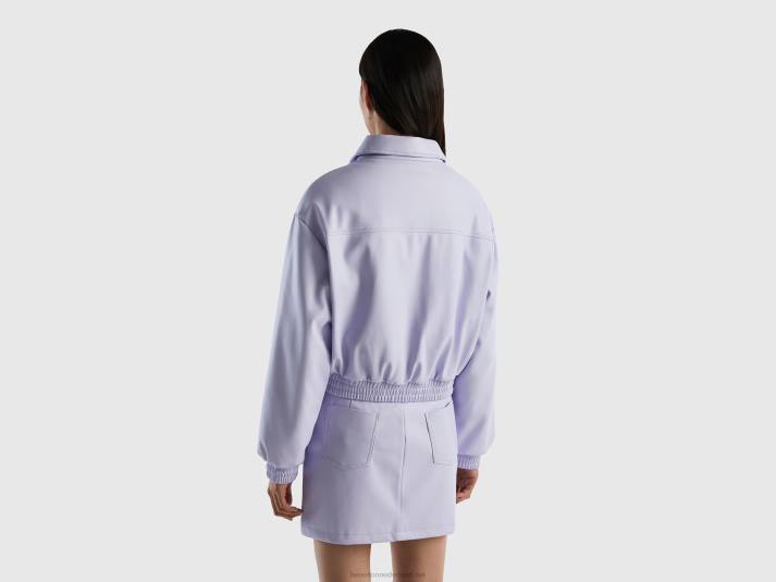 vrouwen Benetton lichtgewicht bomberjack van imitatieleer lila 4R62236