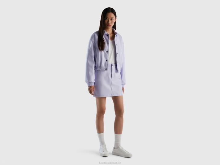vrouwen Benetton lichtgewicht bomberjack van imitatieleer lila 4R62236