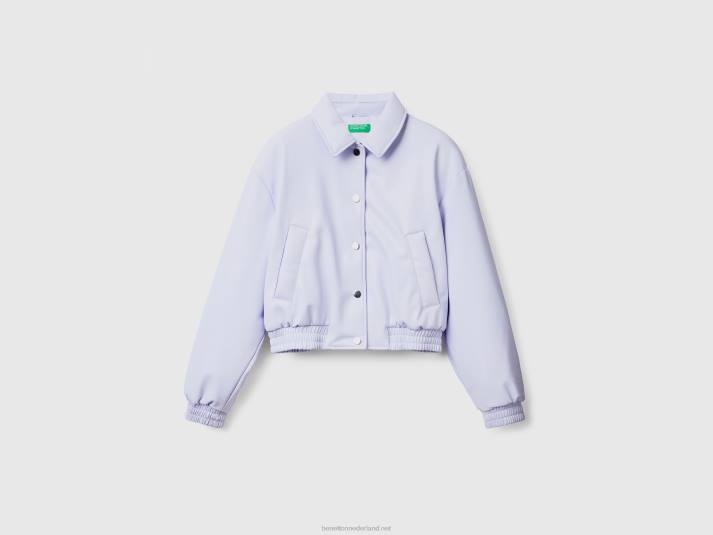 vrouwen Benetton lichtgewicht bomberjack van imitatieleer lila 4R62236